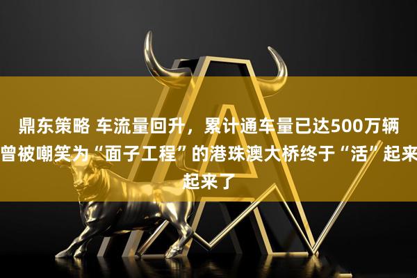 鼎东策略 车流量回升，累计通车量已达500万辆，曾被嘲笑为“面子工程”的港珠澳大桥终于“活”起来了